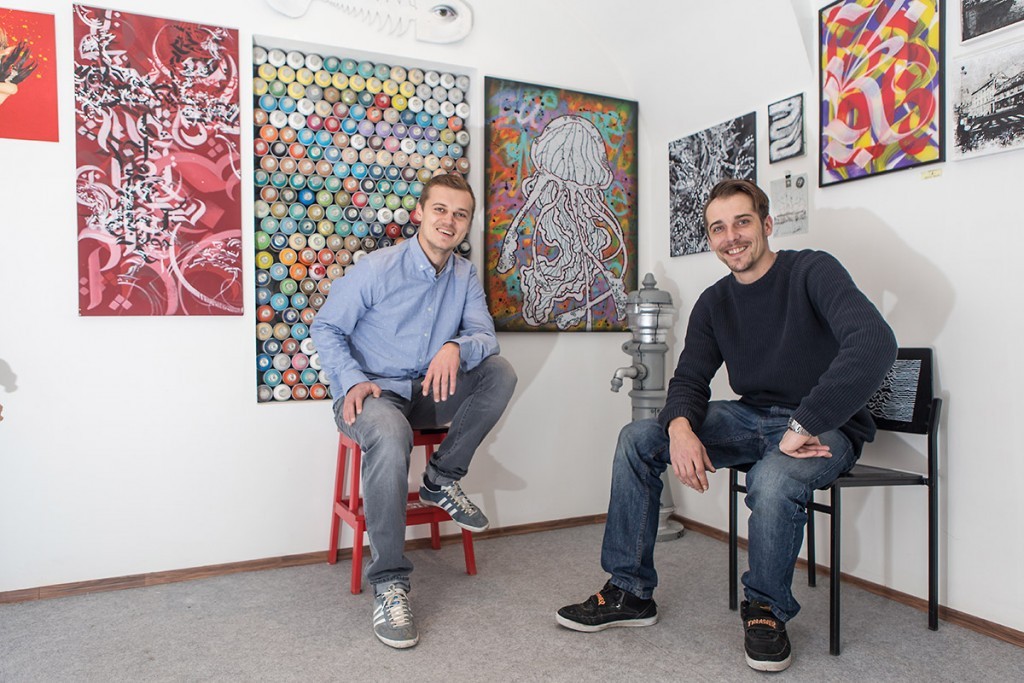 Bare and Modul just before the gallery's opening