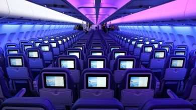 Economy class on the plane Airbus A330-200 Air Transat which will fly to Zagreb